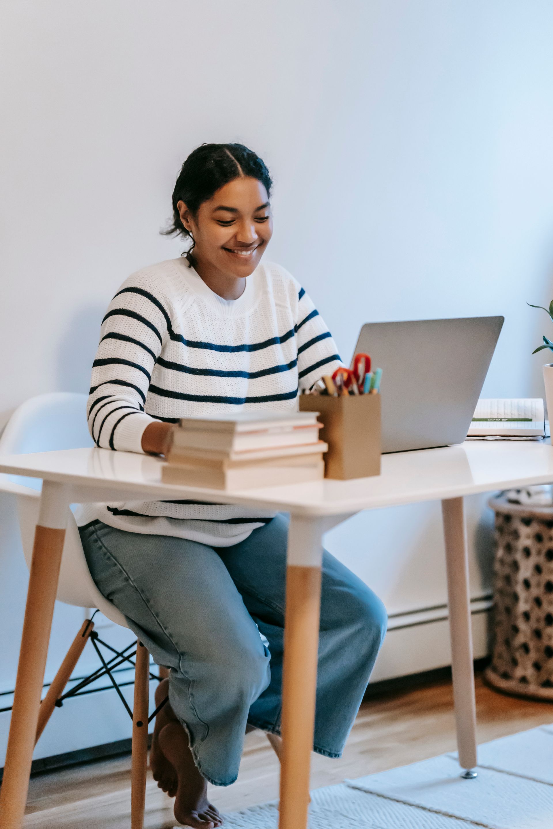Teacher in India preparing to teach English online
